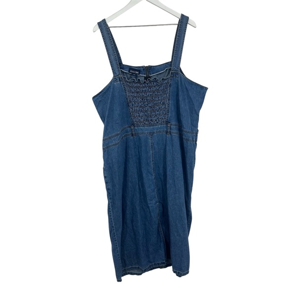 Vintage Y2K Denim Midi Dress Size 24W Plus Size Early 2000s Festival Rodeo - Picture 3 of 9